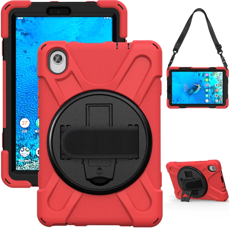For Lenovo Tab M8 (2020) TB-8705F 8.0 inch Shockproof Colorful Silicone + PC Protective Case with Holder & Shoulder Strap & Hand Strap(Red) - Other Galaxy Tab PC by buy2fix | Online Shopping UK | buy2fix
