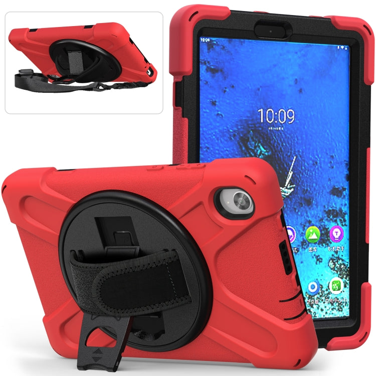 For Lenovo Tab M8 (2020) TB-8705F 8.0 inch Shockproof Colorful Silicone + PC Protective Case with Holder & Shoulder Strap & Hand Strap(Red) - Other Galaxy Tab PC by buy2fix | Online Shopping UK | buy2fix