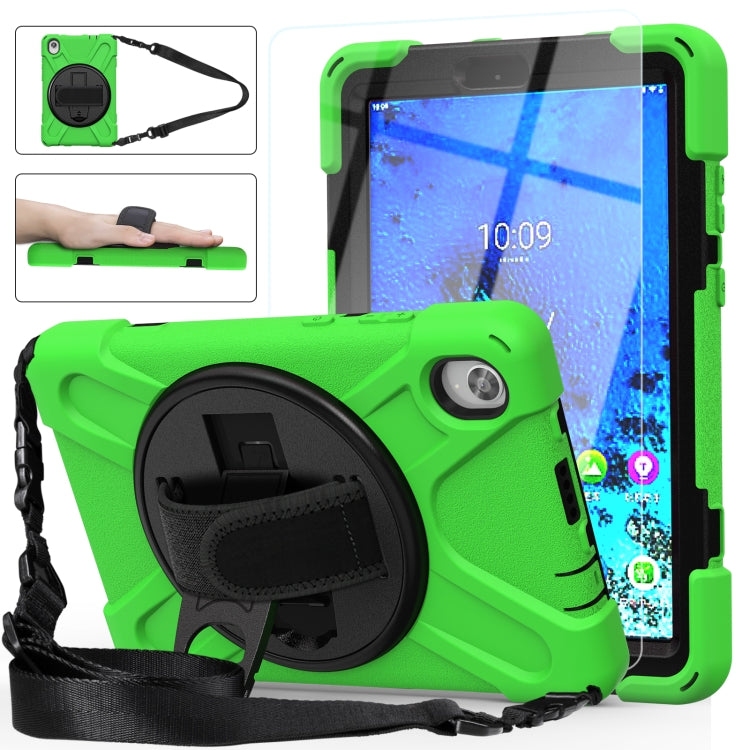For Lenovo Tab M8 (2020) TB-8705F 8.0 inch Shockproof Colorful Silicone + PC Protective Case with Holder & Shoulder Strap & Hand Strap(Green) - Other Galaxy Tab PC by buy2fix | Online Shopping UK | buy2fix