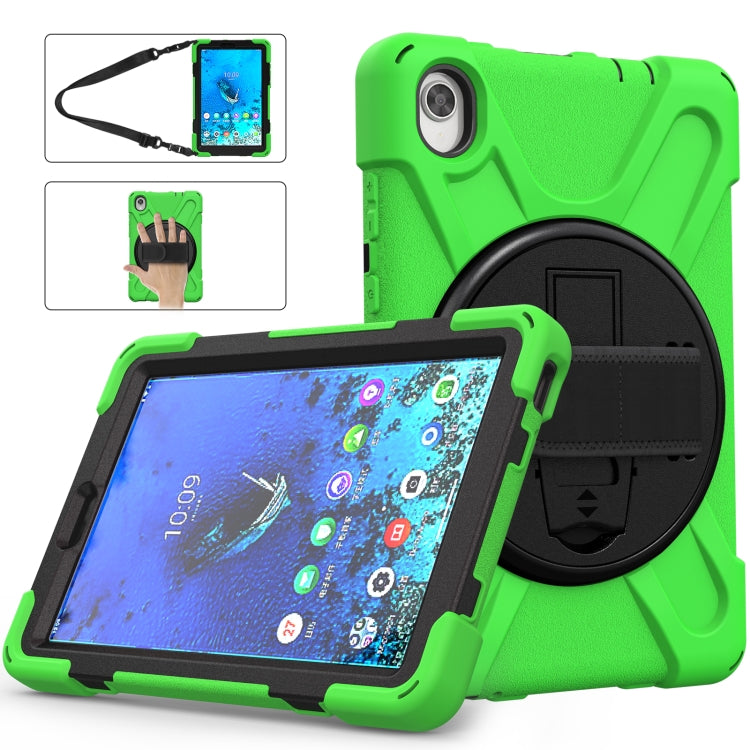 For Lenovo Tab M8 (2020) TB-8705F 8.0 inch Shockproof Colorful Silicone + PC Protective Case with Holder & Shoulder Strap & Hand Strap(Green) - Other Galaxy Tab PC by buy2fix | Online Shopping UK | buy2fix