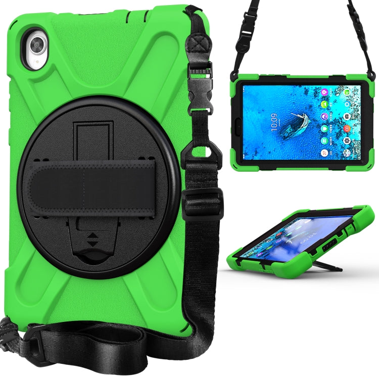 For Lenovo Tab M8 (2020) TB-8705F 8.0 inch Shockproof Colorful Silicone + PC Protective Case with Holder & Shoulder Strap & Hand Strap(Green) - Other Galaxy Tab PC by buy2fix | Online Shopping UK | buy2fix