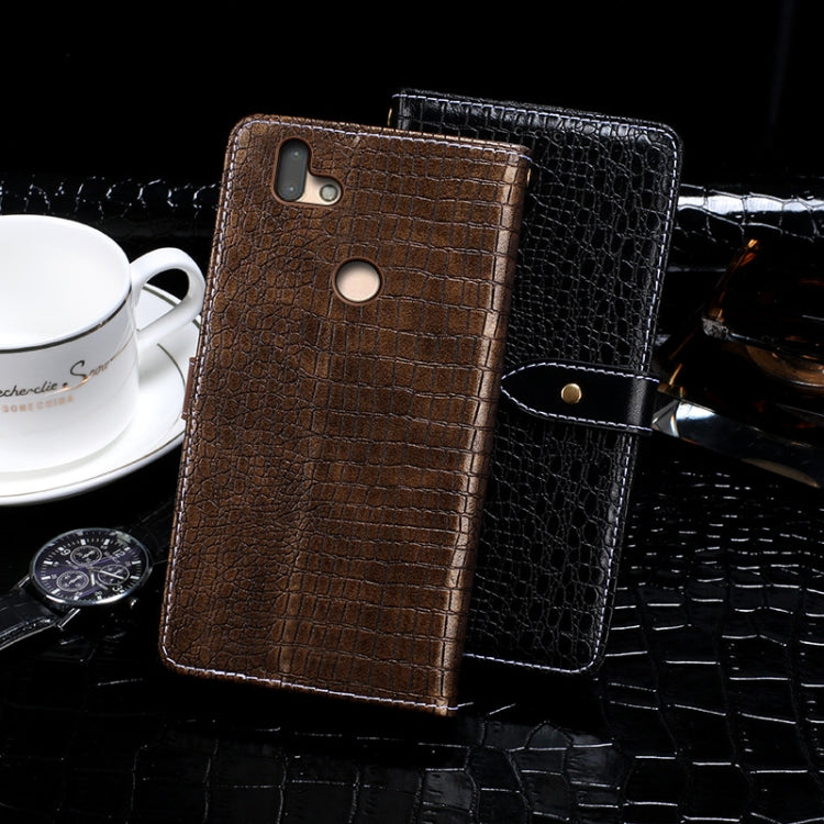 For Fujitsu Arrows RX idewei Crocodile Texture Horizontal Flip Leather Case with Holder & Card Slots & Wallet(Black) - More Brand by idewei | Online Shopping UK | buy2fix