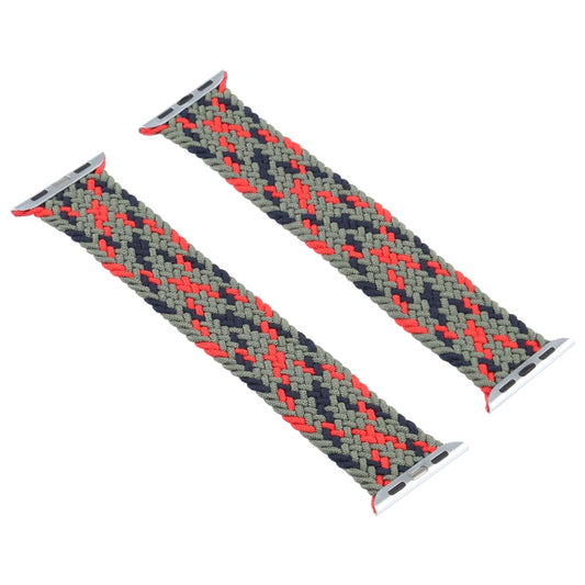 Mixed Color Nylon Braided Single Loop Watch Band For Apple Watch Ultra 49mm&Watch Ultra 2 49mm / Series 9&8&7 45mm / SE 3&SE 2&6&SE&5&4 44mm / 3&2&1 42mm, Size:S(Green Camouflage) by buy2fix