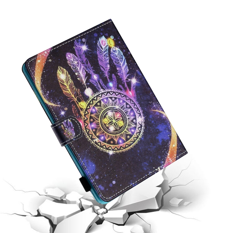 For 7 inch Tablet PC Universal Sewing Thread Horizontal Painted Flat Leather Case with Pen Cover & Anti Skid Strip & Card Slot & Holder(Starry Sky Wind Chimes) - 7 inch by buy2fix | Online Shopping UK | buy2fix