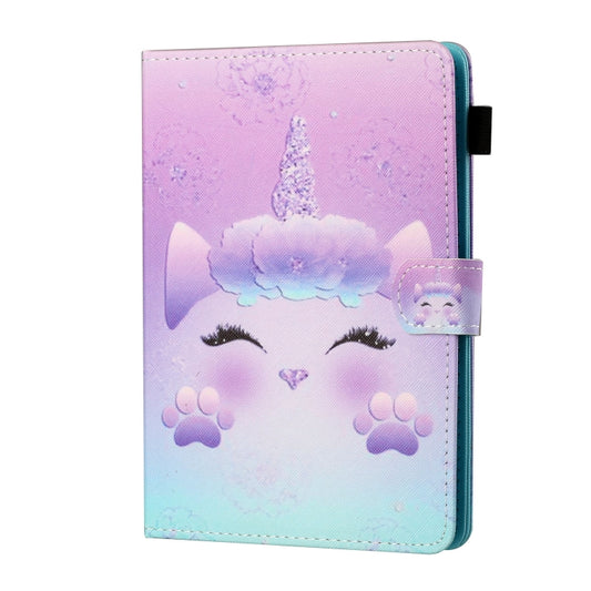 For 8 inch Tablet PC Universal Sewing Thread Horizontal Painted Flat Leather Case with Pen Cover & Anti Skid Strip & Card Slot & Holder(Horse) - 8 inch by buy2fix | Online Shopping UK | buy2fix