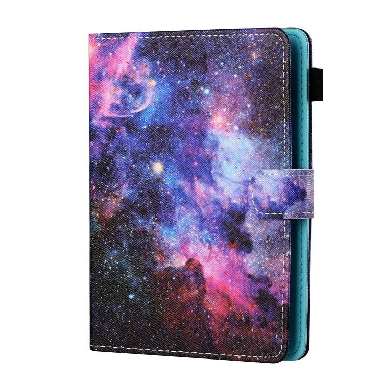 For 8 inch Tablet PC Universal Sewing Thread Horizontal Painted Flat Leather Case with Pen Cover & Anti Skid Strip & Card Slot & Holder(Starry Sky) - 8 inch by buy2fix | Online Shopping UK | buy2fix