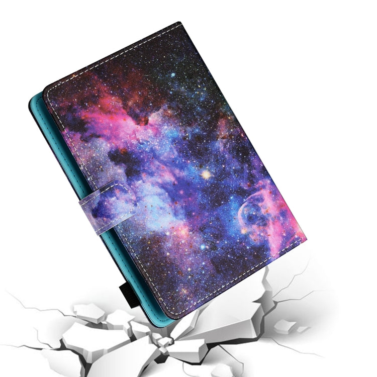For 8 inch Tablet PC Universal Sewing Thread Horizontal Painted Flat Leather Case with Pen Cover & Anti Skid Strip & Card Slot & Holder(Starry Sky) - 8 inch by buy2fix | Online Shopping UK | buy2fix