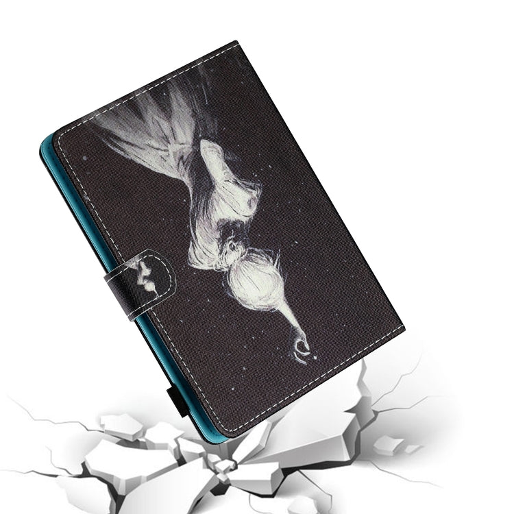 For 8 inch Tablet PC Universal Sewing Thread Horizontal Painted Flat Leather Case with Pen Cover & Anti Skid Strip & Card Slot & Holder(Star Girl) - 8 inch by buy2fix | Online Shopping UK | buy2fix