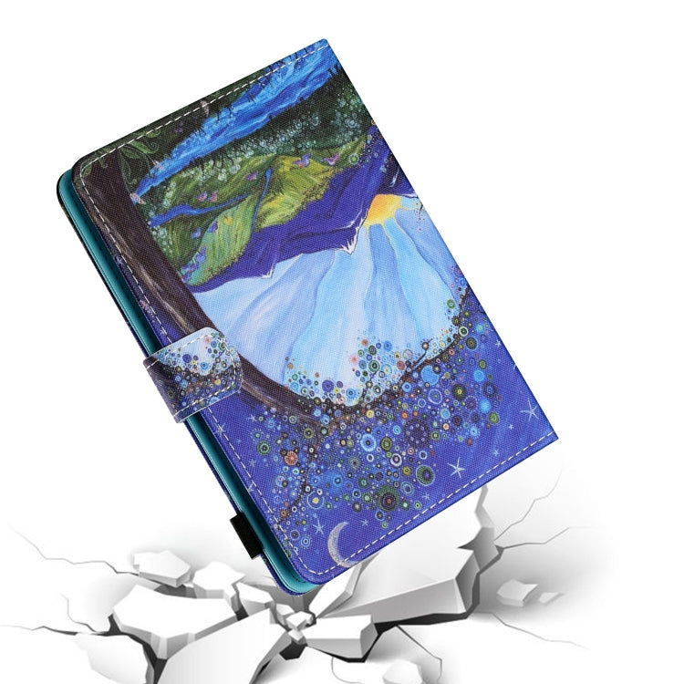 For 8 inch Tablet PC Universal Sewing Thread Horizontal Painted Flat Leather Case with Pen Cover & Anti Skid Strip & Card Slot & Holder(Sunrise With Tree) - 8 inch by buy2fix | Online Shopping UK | buy2fix