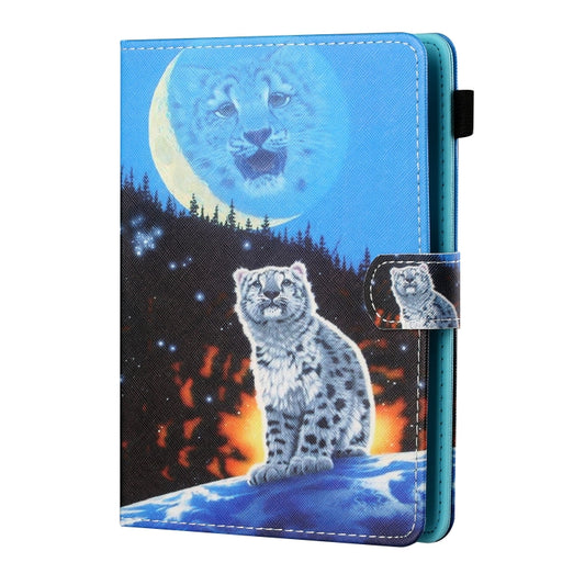 For 10 inch Tablet PC Universal Sewing Thread Horizontal Painted Flat Leather Case with Pen Cover & Anti Skid Strip & Card Slot & Holder(Double Shadow Tiger) - 10 - 11 inch by buy2fix | Online Shopping UK | buy2fix