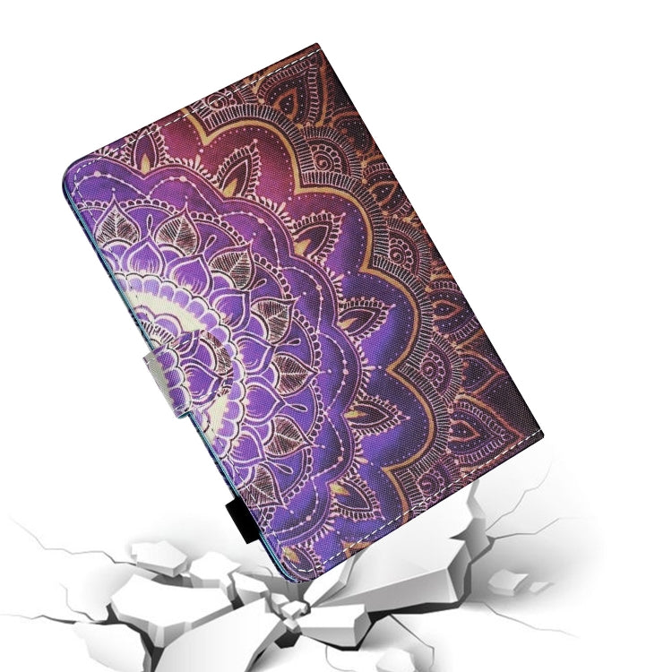 For 10 inch Tablet PC Universal Sewing Thread Horizontal Painted Flat Leather Case with Pen Cover & Anti Skid Strip & Card Slot & Holder(Datura Flowers) - 10 - 11 inch by buy2fix | Online Shopping UK | buy2fix