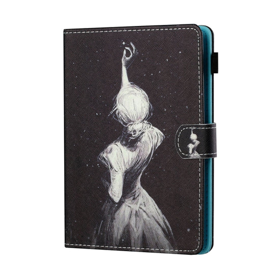 For 10 inch Tablet PC Universal Sewing Thread Horizontal Painted Flat Leather Case with Pen Cover & Anti Skid Strip & Card Slot & Holder(Star Girl) - 10 - 11 inch by buy2fix | Online Shopping UK | buy2fix