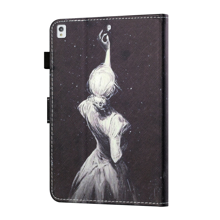 For iPad 10.2 / iPad Air 10.5 2019 Sewing Thread Horizontal Painted Flat Leather Case with Pen Cover & Anti Skid Strip & Card Slot & Holder & Sleep / Wake-up Function(Star Girl) - iPad 10.2 Cases by buy2fix | Online Shopping UK | buy2fix