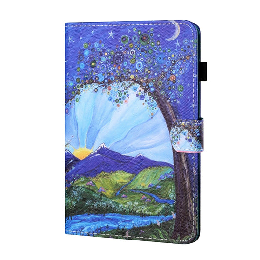 For iPad Pro 11 inch (2020) / (2018) Sewing Thread Horizontal Painted Flat Leather Tablet Case with Pen Cover & Anti Skid Strip & Card Slot & Holder & Sleep / Wake-up Function(Sunrise With Tree) - iPad Pro 11 (2020) Cases by buy2fix | Online Shopping UK | buy2fix