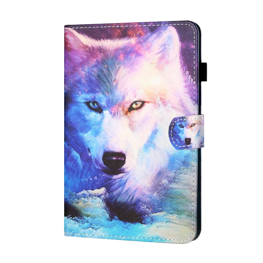 Sewing Thread Horizontal Painted Flat Leather Case with Pen Cover & Anti Skid Strip & Card Slot & Holder & Sleep / Wake-up Function For iPad Air(Wolf) - iPad Air (2019) Cases by buy2fix | Online Shopping UK | buy2fix