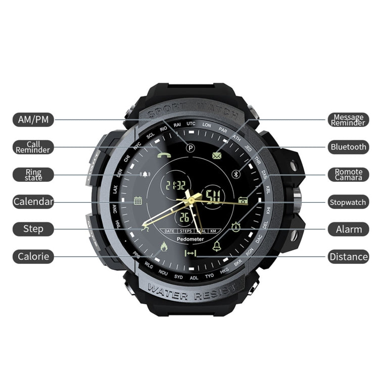 Lokmat MK28 1.4 inch FSTN Screen IP68 Waterproof Smart Watch, Support Information Reminder / Remote Camera / Sport Record(Blue) - Smart Watches by Lokmat | Online Shopping UK | buy2fix