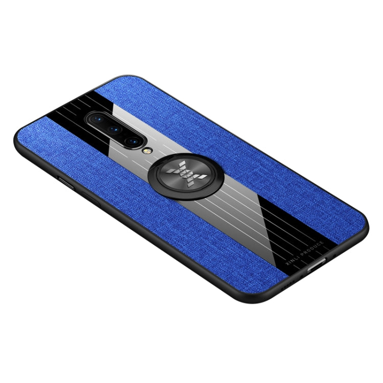 For OnePlus 7 Pro XINLI Stitching Cloth Texture Shockproof TPU Protective Case with Ring Holder(Blue) - OnePlus Cases by XINLI | Online Shopping UK | buy2fix