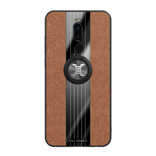 For Meizu Note 8 XINLI Stitching Cloth Texture Shockproof TPU Protective Case with Ring Holder(Brown) - More Brand by XINLI | Online Shopping UK | buy2fix