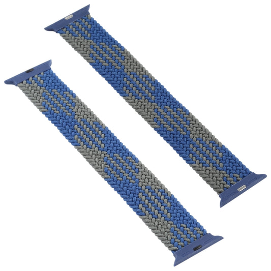 Plastic Buckle Mixed Color Nylon Braided Single Loop Watch Band For Apple Watch Ultra 49mm&Watch Ultra 2 49mm / Series 9&8&7 45mm / SE 3&SE 2&6&SE&5&4 44mm / 3&2&1 42mm, Size:M(Checkered Blue Green) by buy2fix