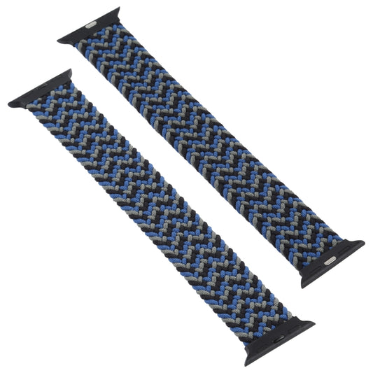 Plastic Buckle Mixed Color Nylon Braided Single Loop Watch Band For Apple Watch Ultra 49mm&Watch Ultra 2 49mm / Series 9&8&7 45mm / SE 3&SE 2&6&SE&5&4 44mm / 3&2&1 42mm, Size:L(Camouflage Blue) by buy2fix