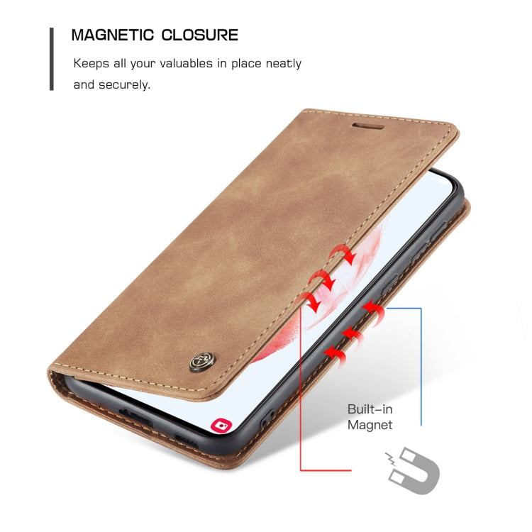 For Samsung Galaxy S21 5G CaseMe 013 Multifunctional Horizontal Flip Leather Case with Holder & Card Slot & Wallet(Brown) - Galaxy S21 5G Cases by CaseMe | Online Shopping UK | buy2fix
