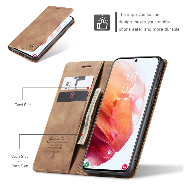 For Samsung Galaxy S21 5G CaseMe 013 Multifunctional Horizontal Flip Leather Case with Holder & Card Slot & Wallet(Brown) - Galaxy S21 5G Cases by CaseMe | Online Shopping UK | buy2fix