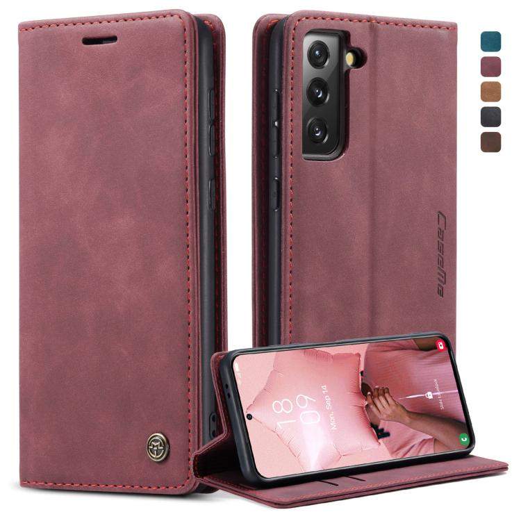 For Samsung Galaxy S21 5G CaseMe 013 Multifunctional Horizontal Flip Leather Case with Holder & Card Slot & Wallet(Wine Red) - Galaxy S21 5G Cases by CaseMe | Online Shopping UK | buy2fix