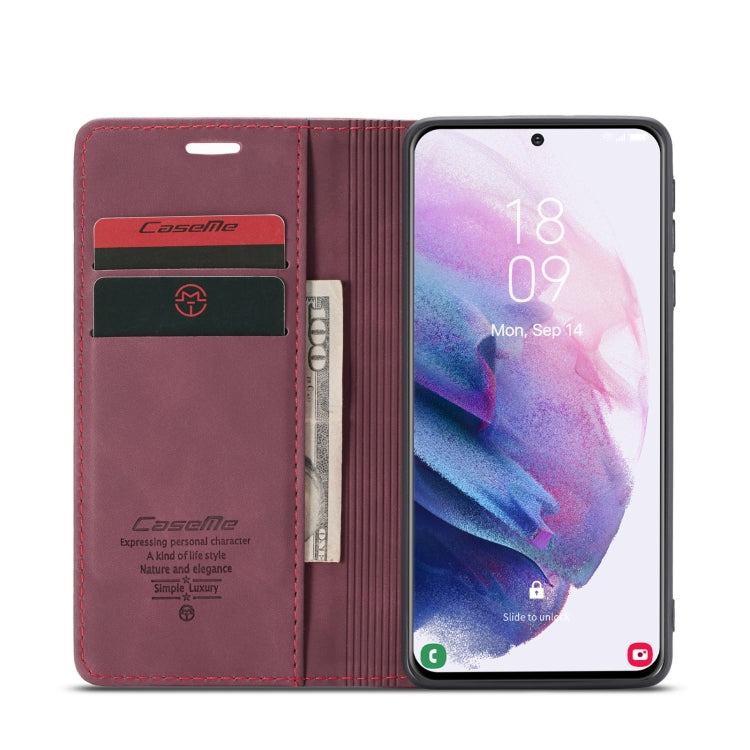 For Samsung Galaxy S21 5G CaseMe 013 Multifunctional Horizontal Flip Leather Case with Holder & Card Slot & Wallet(Wine Red) - Galaxy S21 5G Cases by CaseMe | Online Shopping UK | buy2fix