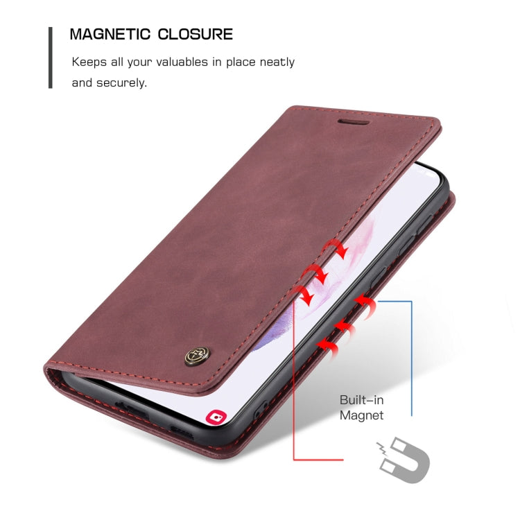 For Samsung Galaxy S21 5G CaseMe 013 Multifunctional Horizontal Flip Leather Case with Holder & Card Slot & Wallet(Wine Red) - Galaxy S21 5G Cases by CaseMe | Online Shopping UK | buy2fix