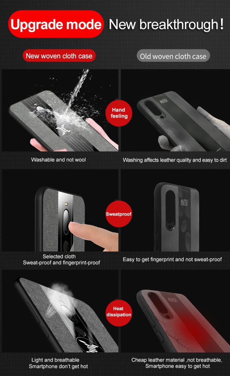 For Meizu Note 8 XINLI Stitching Cloth Texture Shockproof TPU Protective Case(Grey) - Meizu by XINLI | Online Shopping UK | buy2fix