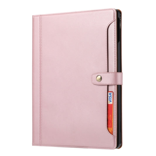 For iPad Pro 11 inch (2020) Calf Texture Double Fold Clasp Horizontal Flip Leather Tablet Case with Photo Frame & Holder & Card Slots & Wallet(Rose Gold) - iPad Pro 11 (2020) Cases by buy2fix | Online Shopping UK | buy2fix