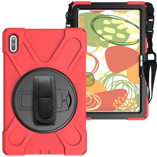 For Huawei MatePad Pro 10.8 Shockproof Colorful Silicone + PC Protective Case with Holder & Shoulder Strap & Hand Strap & Pen Slot(Red) - Huawei by buy2fix | Online Shopping UK | buy2fix