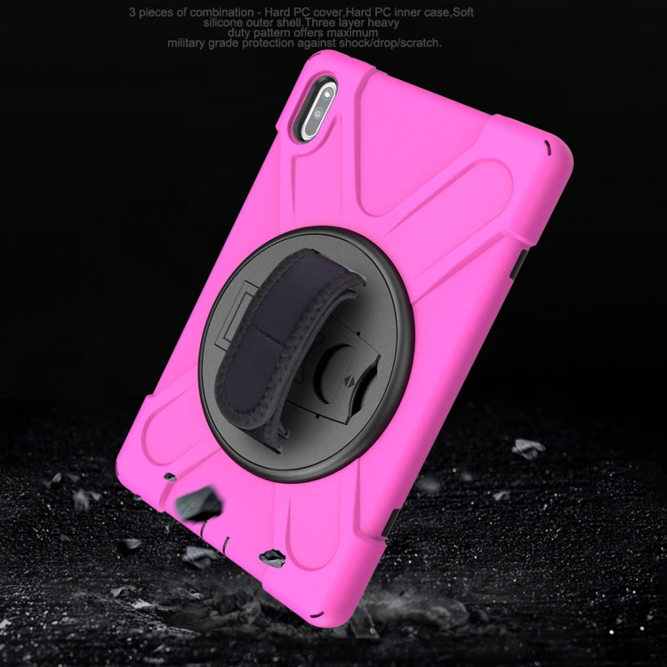 For Huawei MatePad Pro 10.8 Shockproof Colorful Silicone + PC Protective Case with Holder & Shoulder Strap & Hand Strap & Pen Slot(Rose Red) - Huawei by buy2fix | Online Shopping UK | buy2fix