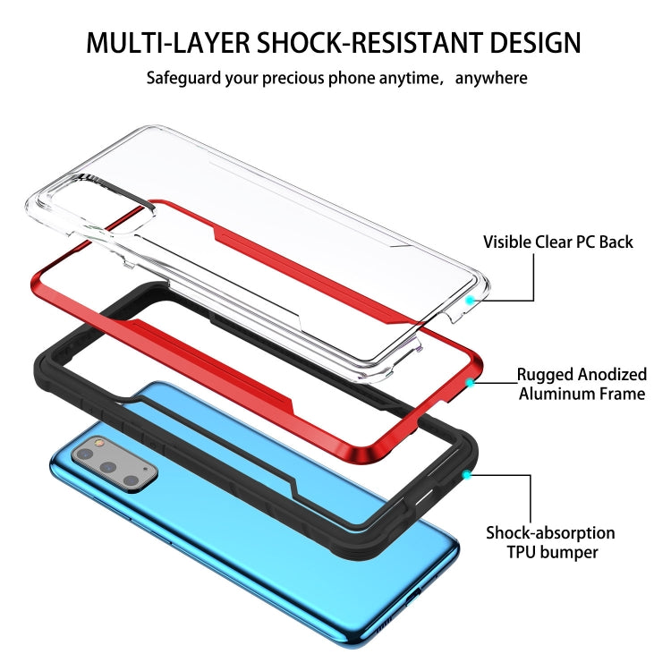 For Samsung Galaxy S20 Ultra iPAKY Thunder Series Aluminum Frame + TPU Bumper + Clear PC Shockproof Case(Black + Red) - Galaxy Phone Cases by iPAKY | Online Shopping UK | buy2fix