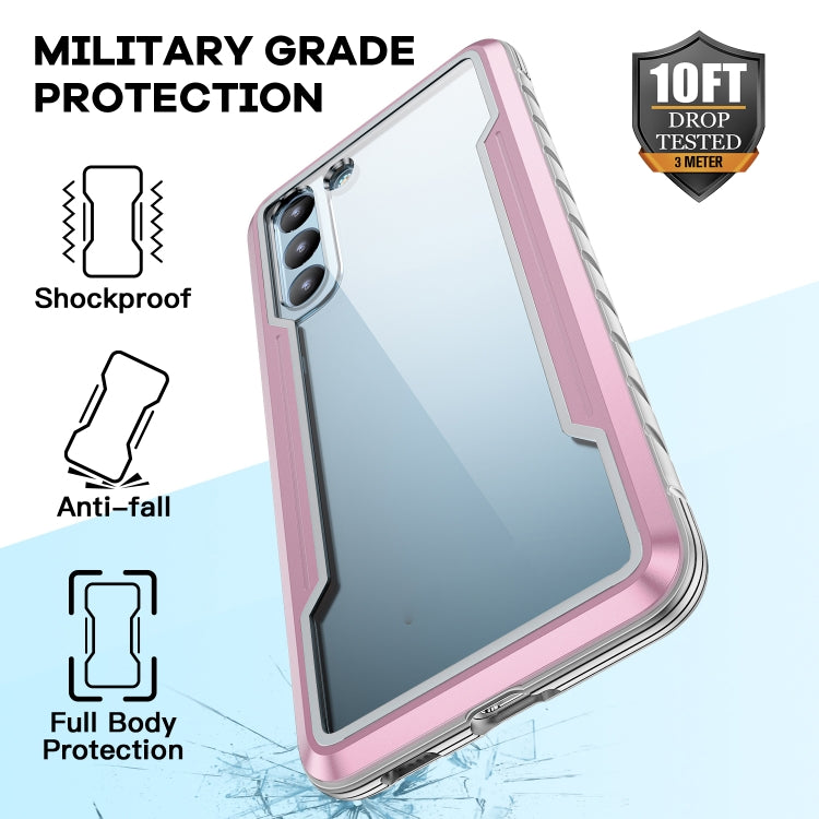For Samsung Galaxy S21+ 5G iPAKY Thunder Series Aluminum Frame + TPU Bumper + Clear PC Shockproof Case(Rose Gold) - Galaxy S21+ 5G Cases by iPAKY | Online Shopping UK | buy2fix
