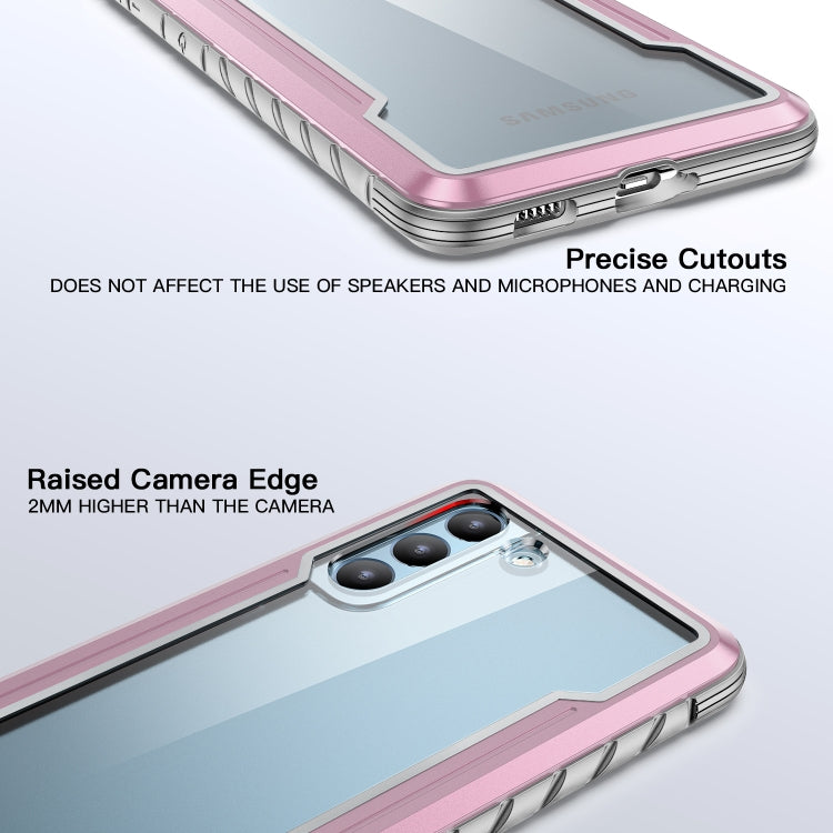 For Samsung Galaxy S21+ 5G iPAKY Thunder Series Aluminum Frame + TPU Bumper + Clear PC Shockproof Case(Rose Gold) - Galaxy S21+ 5G Cases by iPAKY | Online Shopping UK | buy2fix