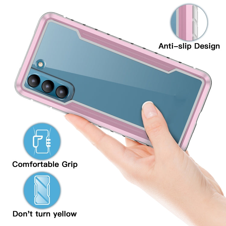 For Samsung Galaxy S21+ 5G iPAKY Thunder Series Aluminum Frame + TPU Bumper + Clear PC Shockproof Case(Rose Gold) - Galaxy S21+ 5G Cases by iPAKY | Online Shopping UK | buy2fix
