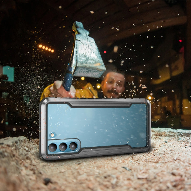 For Samsung Galaxy S21 Ultra 5G iPAKY Thunder Series Aluminum Frame + TPU Bumper + Clear PC Shockproof Case(Black + Grey) - Galaxy S21 Ultra 5G Cases by iPAKY | Online Shopping UK | buy2fix