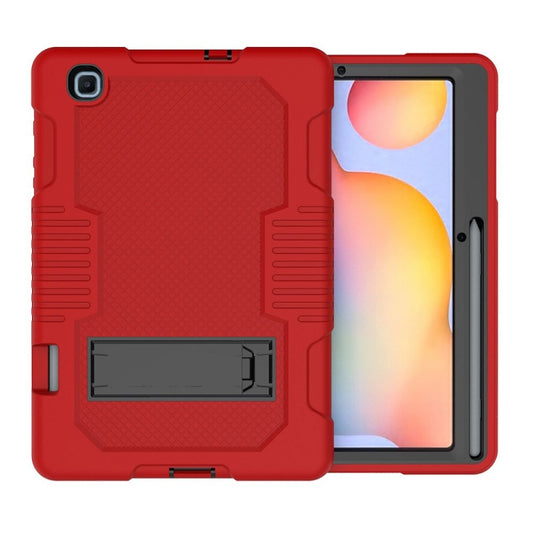 Contrast Color Robot Shockproof Silicone + PC Protective Case with Holder For Samsung Galaxy Tab S6 Lite P610(Red Black) - Tab S6 Lite P610 / P615 by buy2fix | Online Shopping UK | buy2fix