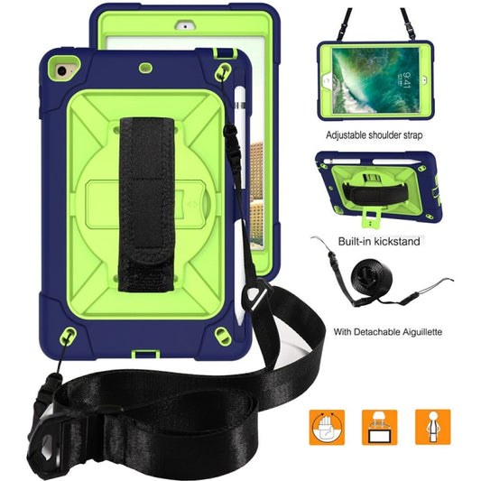 Contrast Color Silicone + PC Combination Case with Holder For iPad mini 3(Navy Blue + Yellow-green) - iPad Mini 4 & 3 & 2 & 1 Cases by buy2fix | Online Shopping UK | buy2fix