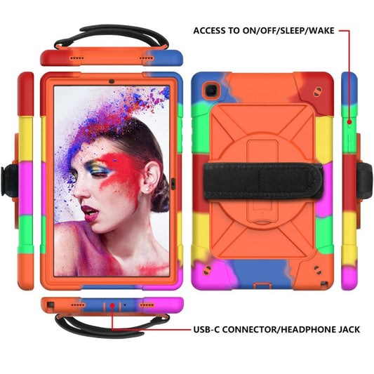 For Samsung Galaxy Tab A7 10.4 (2020) T500 Contrast Color Silicone + PC Combination Case with Holder(Camouflage Orange) - Other Galaxy Tab PC by buy2fix | Online Shopping UK | buy2fix