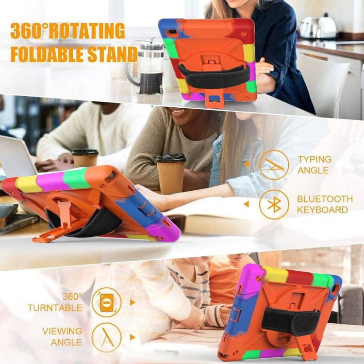 For Samsung Galaxy Tab A7 10.4 (2020) T500 Contrast Color Silicone + PC Combination Case with Holder(Camouflage Orange) - Other Galaxy Tab PC by buy2fix | Online Shopping UK | buy2fix