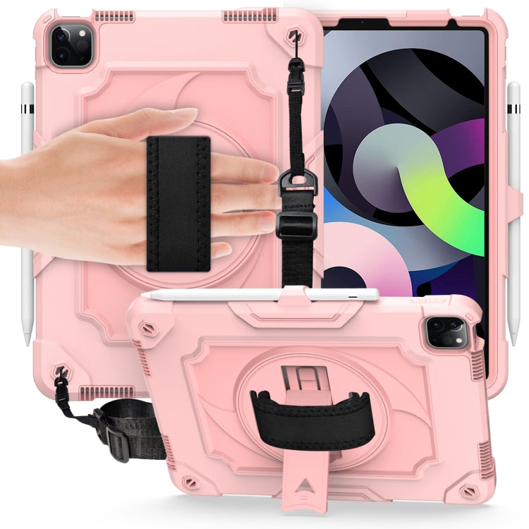 360 Degree Rotation Turntable Contrast Color Robot Shockproof Silicone + PC Protective Case with Holder For iPad Air 2022 / 2020 10.9 / Pro 11 (2020)(Rose Gold) - iPad Air (2022) / (2020) 10.9 Cases by buy2fix | Online Shopping UK | buy2fix