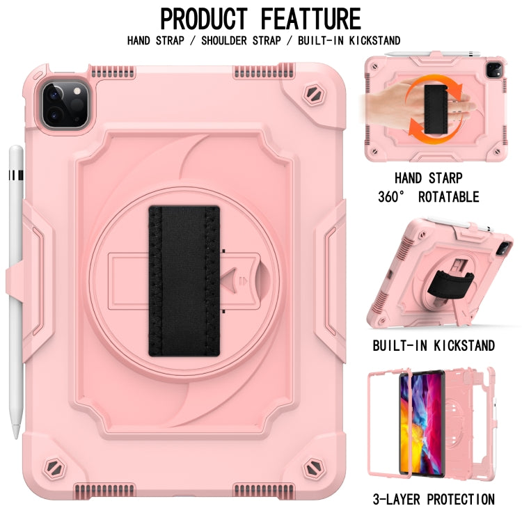 360 Degree Rotation Turntable Contrast Color Robot Shockproof Silicone + PC Protective Case with Holder For iPad Air 2022 / 2020 10.9 / Pro 11 (2020)(Rose Gold) - iPad Air (2022) / (2020) 10.9 Cases by buy2fix | Online Shopping UK | buy2fix