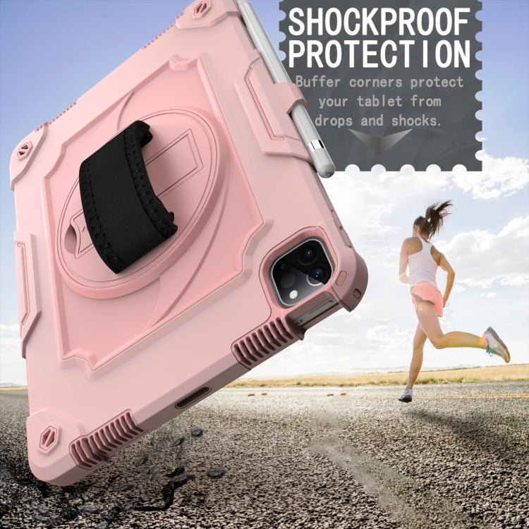 360 Degree Rotation Turntable Contrast Color Robot Shockproof Silicone + PC Protective Case with Holder For iPad Air 2022 / 2020 10.9 / Pro 11 (2020)(Rose Gold) - iPad Air (2022) / (2020) 10.9 Cases by buy2fix | Online Shopping UK | buy2fix