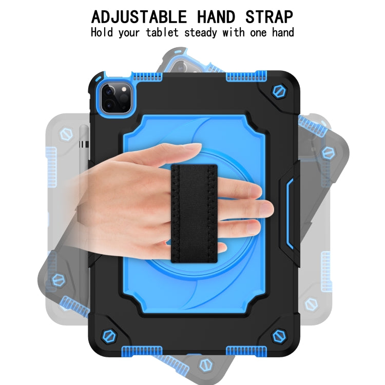 360 Degree Rotation Turntable Contrast Color Robot Shockproof Silicone + PC Protective Case with Holder For iPad Air 2022 / 2020 10.9 / Pro 11 (2020)(Navy Blue + Blue) - iPad Air (2022) / (2020) 10.9 Cases by buy2fix | Online Shopping UK | buy2fix