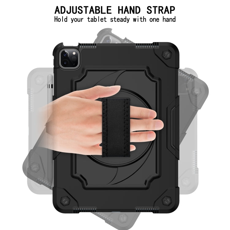 360 Degree Rotation Turntable Contrast Color Robot Shockproof Silicone + PC Protective Case with Holder For iPad Air 2022 / 2020 10.9 / Pro 11 (2020)(Black) - iPad Air (2022) / (2020) 10.9 Cases by buy2fix | Online Shopping UK | buy2fix