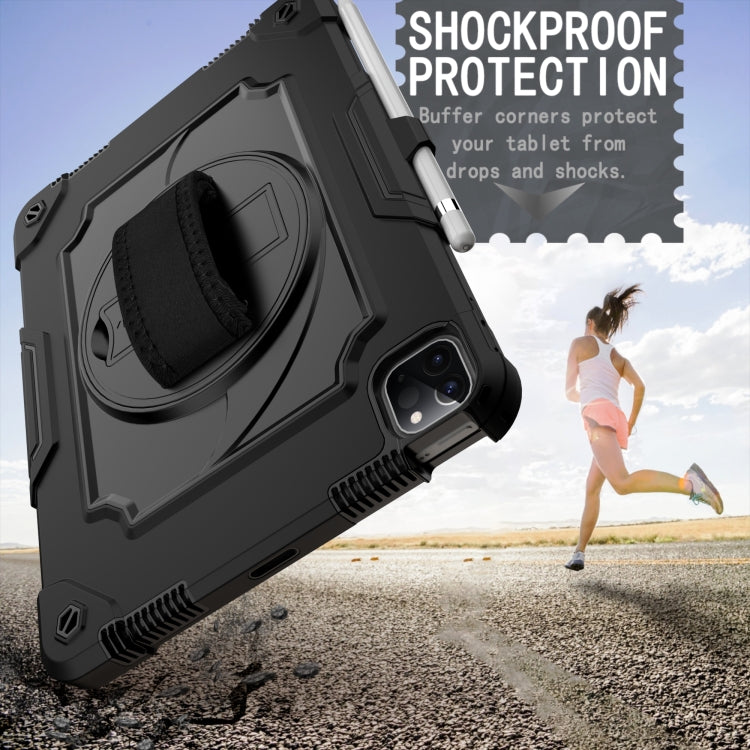 360 Degree Rotation Turntable Contrast Color Robot Shockproof Silicone + PC Protective Case with Holder For iPad Air 2022 / 2020 10.9 / Pro 11 (2020)(Black) - iPad Air (2022) / (2020) 10.9 Cases by buy2fix | Online Shopping UK | buy2fix