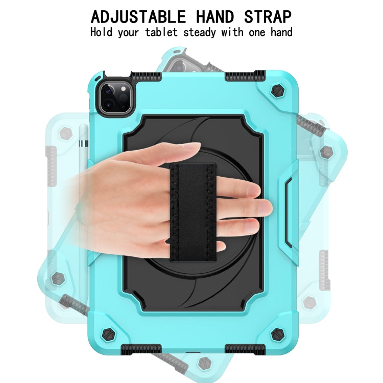 360 Degree Rotation Turntable Contrast Color Robot Shockproof Silicone + PC Protective Case with Holder For iPad Air 2022 / 2020 10.9 / Pro 11 (2020)(Mint Green + Black) - iPad Air (2022) / (2020) 10.9 Cases by buy2fix | Online Shopping UK | buy2fix