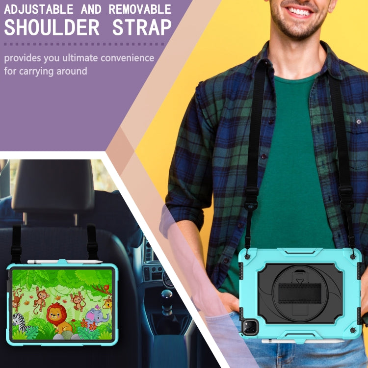 360 Degree Rotation Turntable Contrast Color Robot Shockproof Silicone + PC Protective Case with Holder For iPad Air 2022 / 2020 10.9 / Pro 11 (2020)(Mint Green + Black) - iPad Air (2022) / (2020) 10.9 Cases by buy2fix | Online Shopping UK | buy2fix